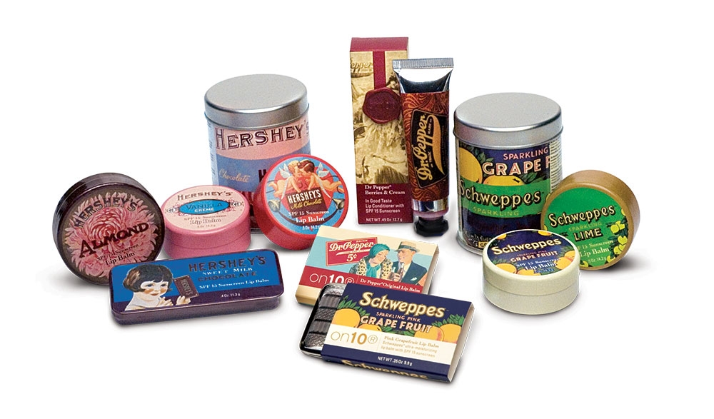 Dr Pepper, Schweppes & Hershey's vintage lip balms