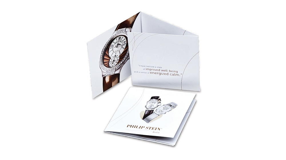 consumer and brand commitment brochures for Philip Stein luxury watches