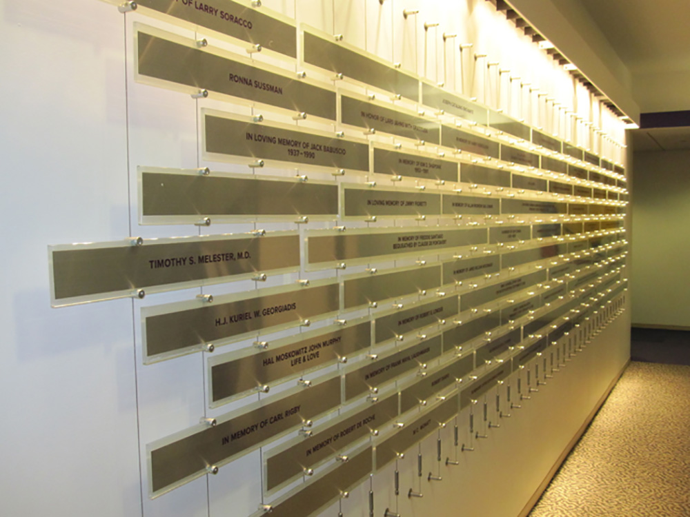 Gay Men's Health Crisis (GMHC) donor commemorative wall