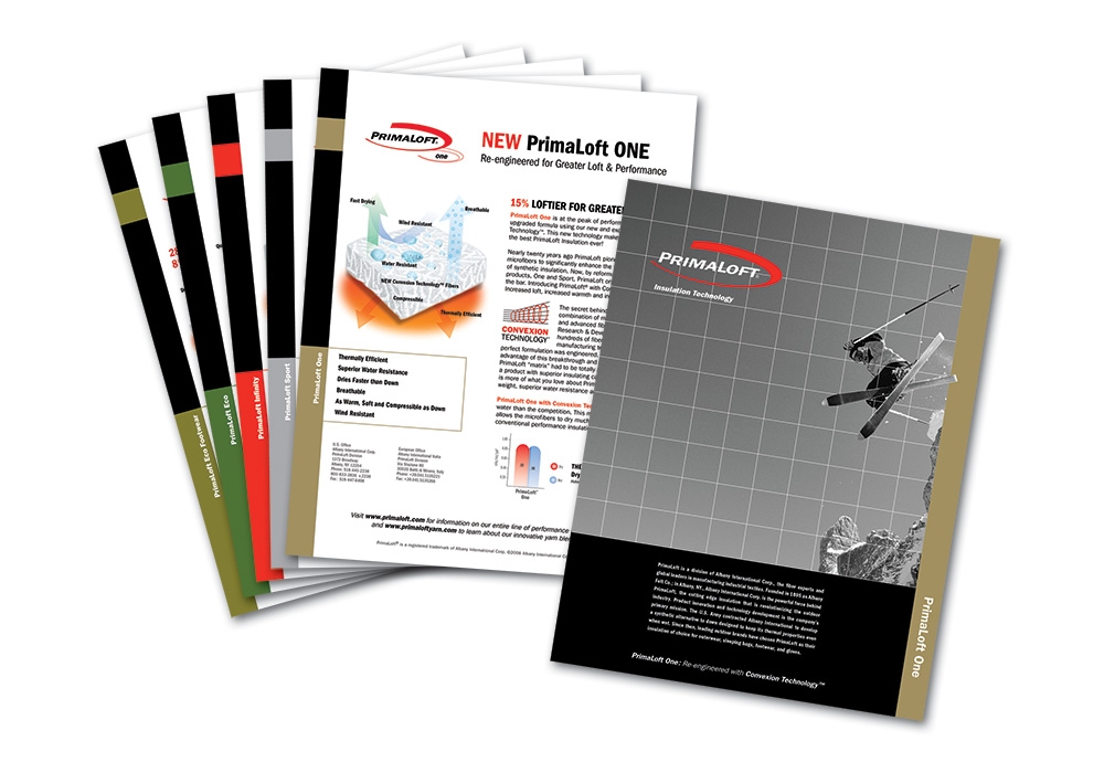 PrimaLoft sell sheets