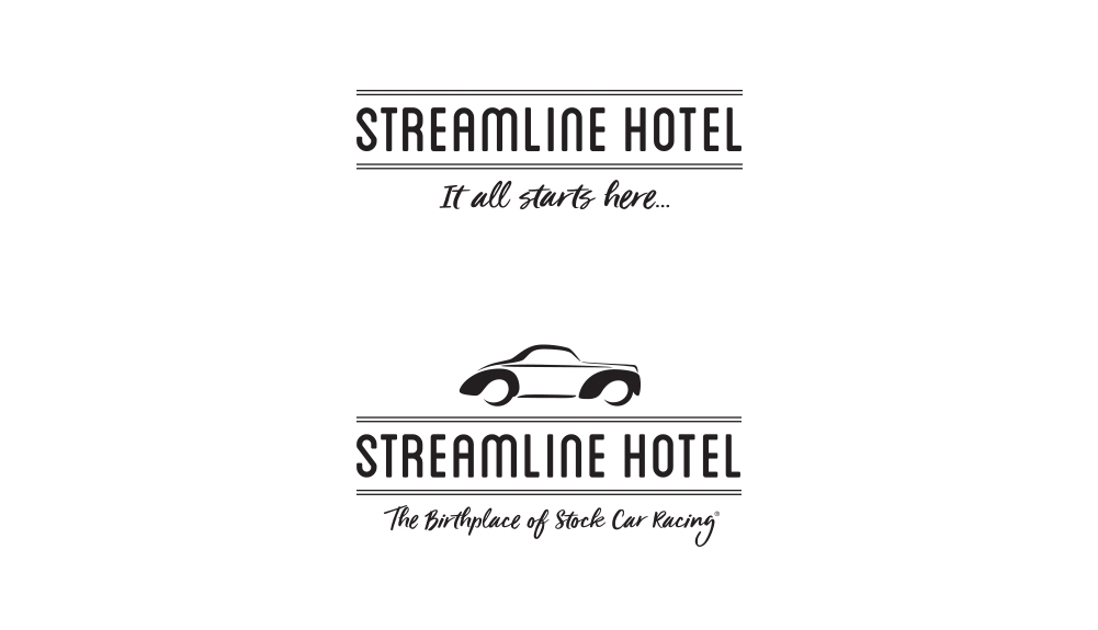 Brand identity refresh and tagline “It all starts here” communicate not only the hotels status as the “Birthplace of Stock Car Racing” but the invitation to guests to create new beginnings and make a stay at the Streamline a part of their own personal story.